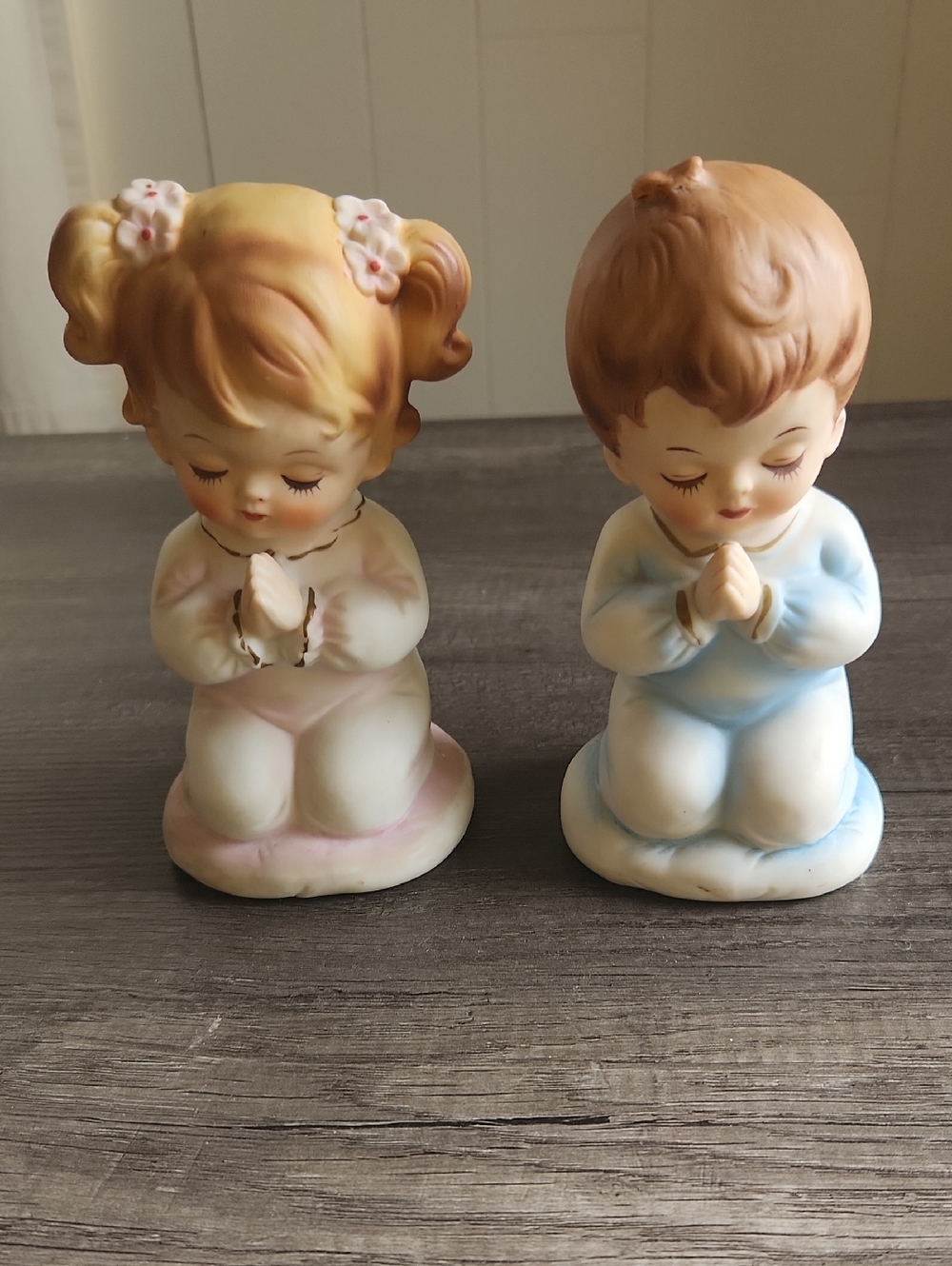 Vintage Praying Boy & Girl Porcelain Nightlights